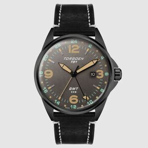 New Torgoen TN-4001 T51 Mustang 44mm Black Leather Strap Watch